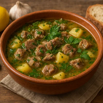 Cutturiedd – apulische Lammsuppe mit Kräutern