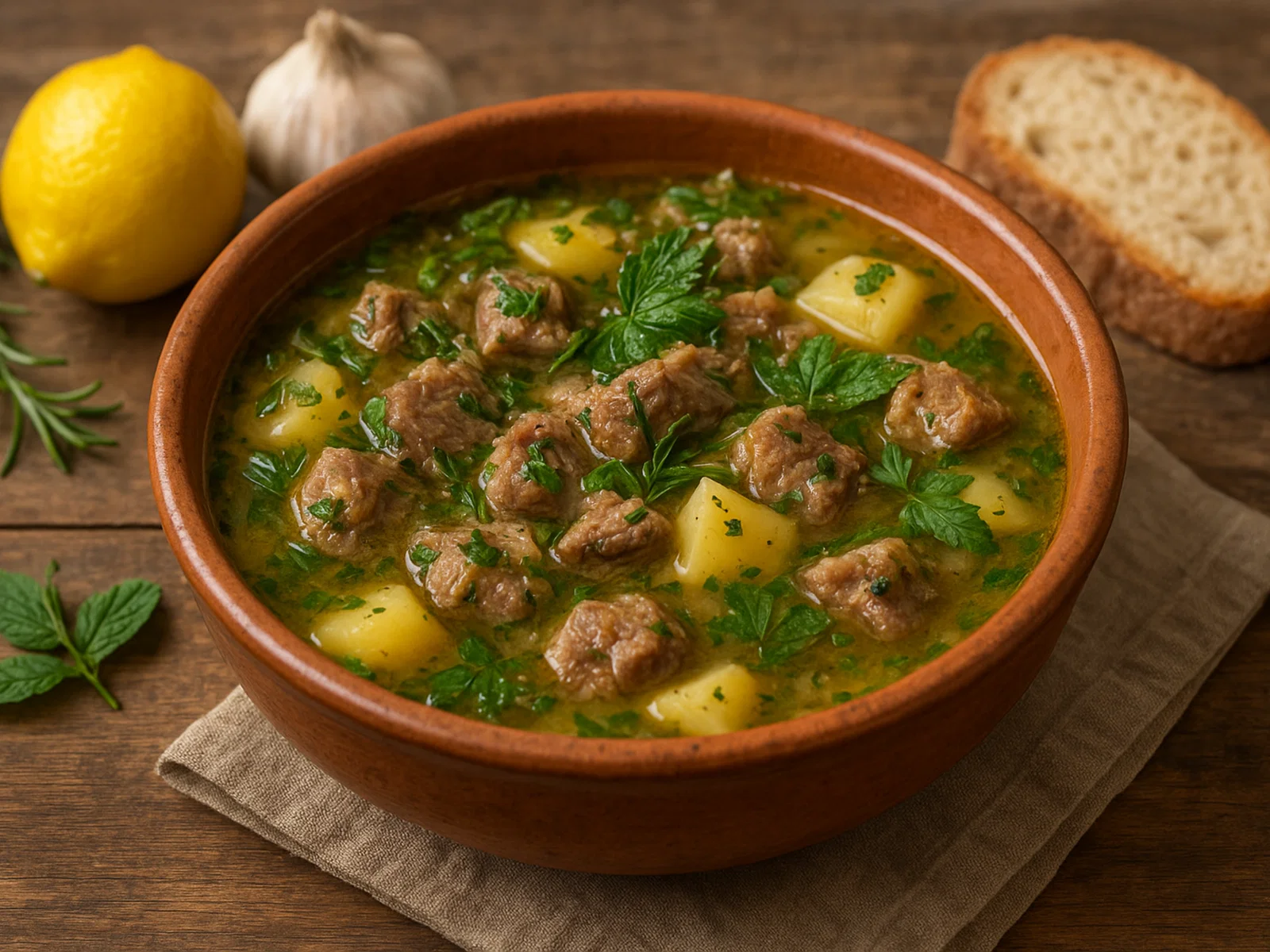 Cutturiedd – apulische Lammsuppe mit Kräutern