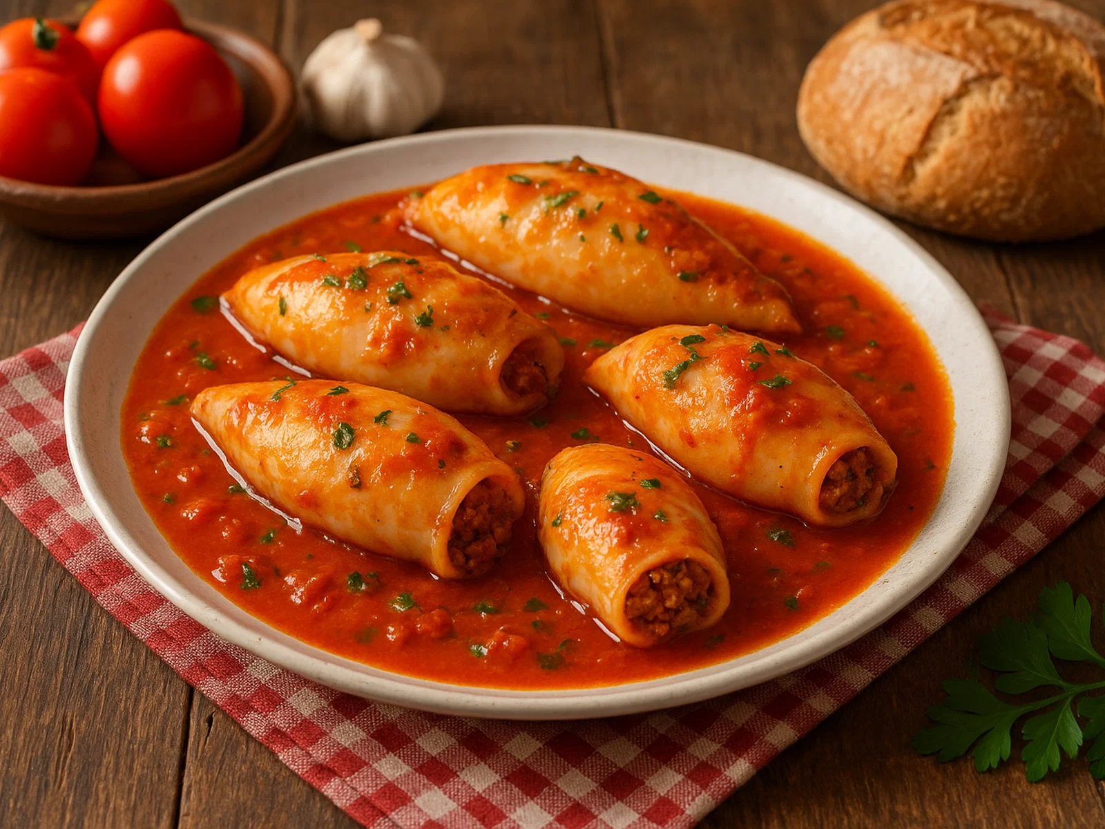 Totani ripieni alla calabrese – Gefüllte Kalmare