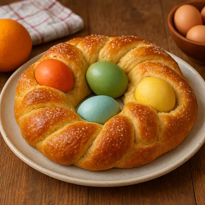 Cudduraci – Kalabrisches Osterbrot mit Ei
