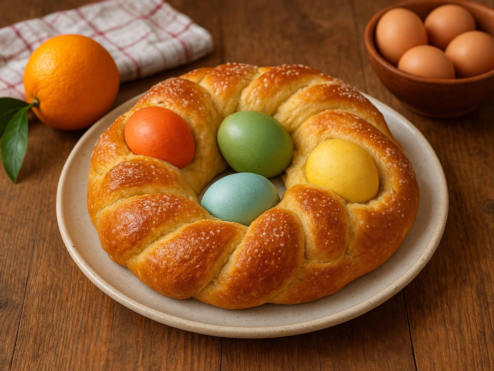Cudduraci – Kalabrisches Osterbrot mit Ei