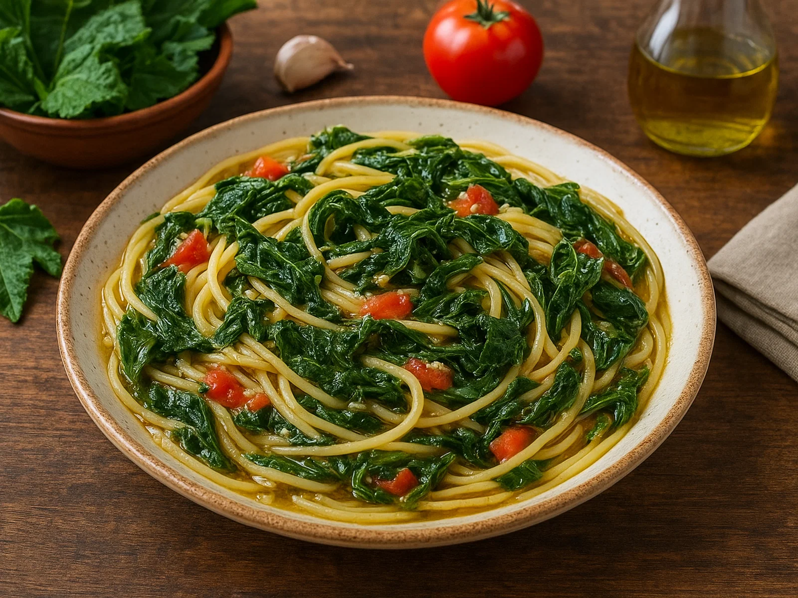 Pasta con i tenerumi – Pasta mit zarten Zucchiniblättern