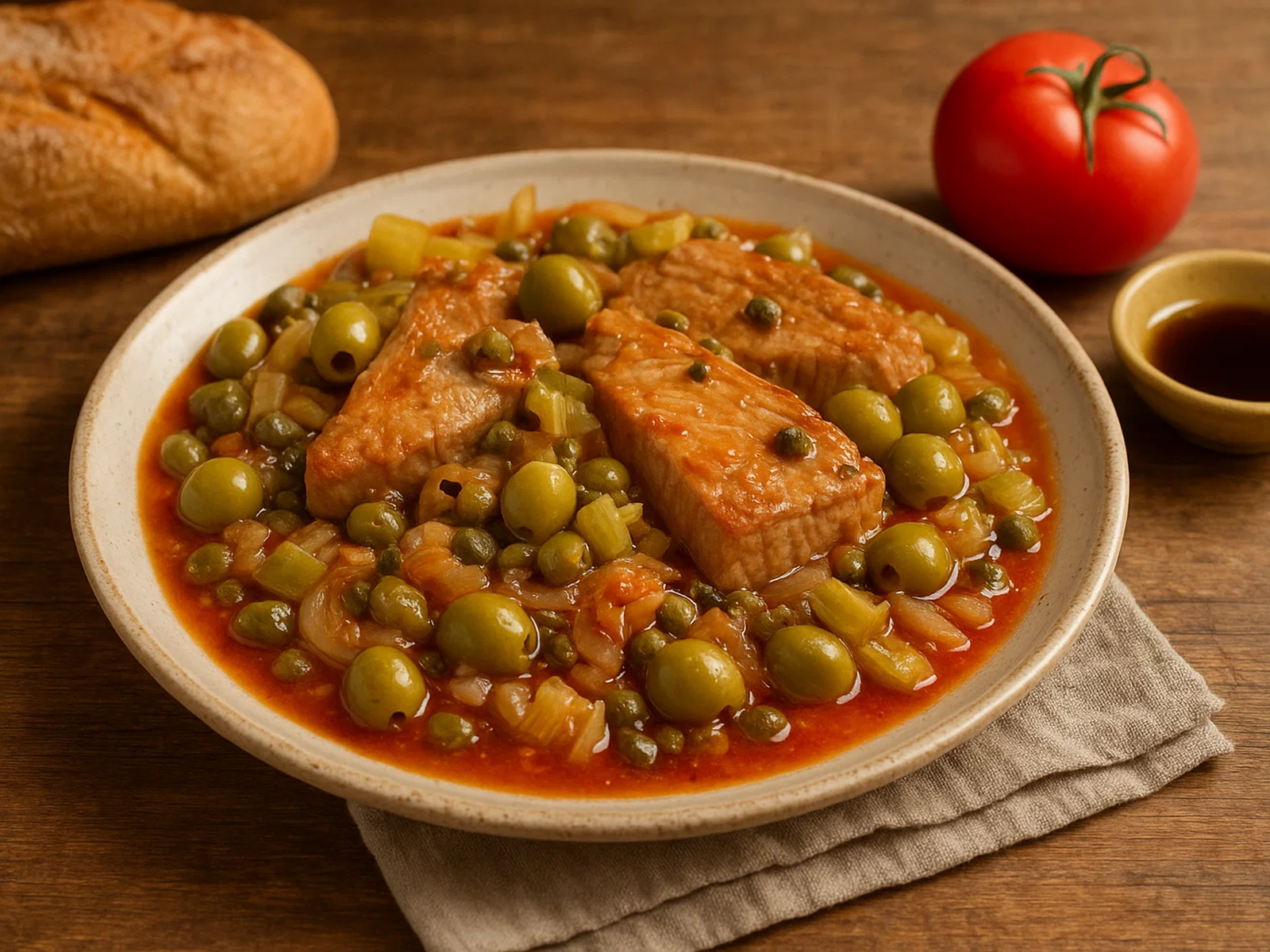 Tonno alla Stemperata (süß‑saurer Thunfisch mit Sellerie und Oliven)