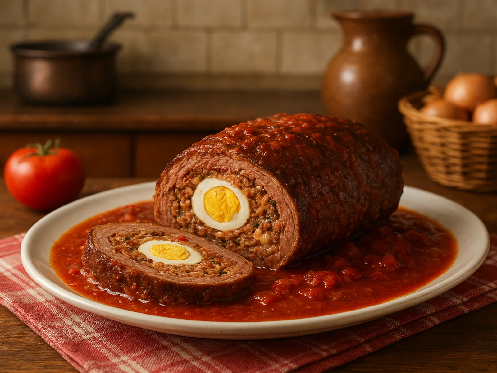 Falsomagro – sizilianischer gefüllter Rinderbraten (Polpettone ripieno)