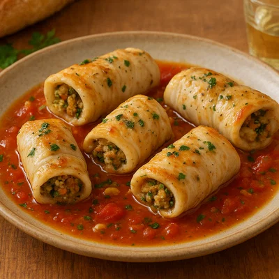 Involtini di Pesce Spada (Gefüllte Schwertfischröllchen)