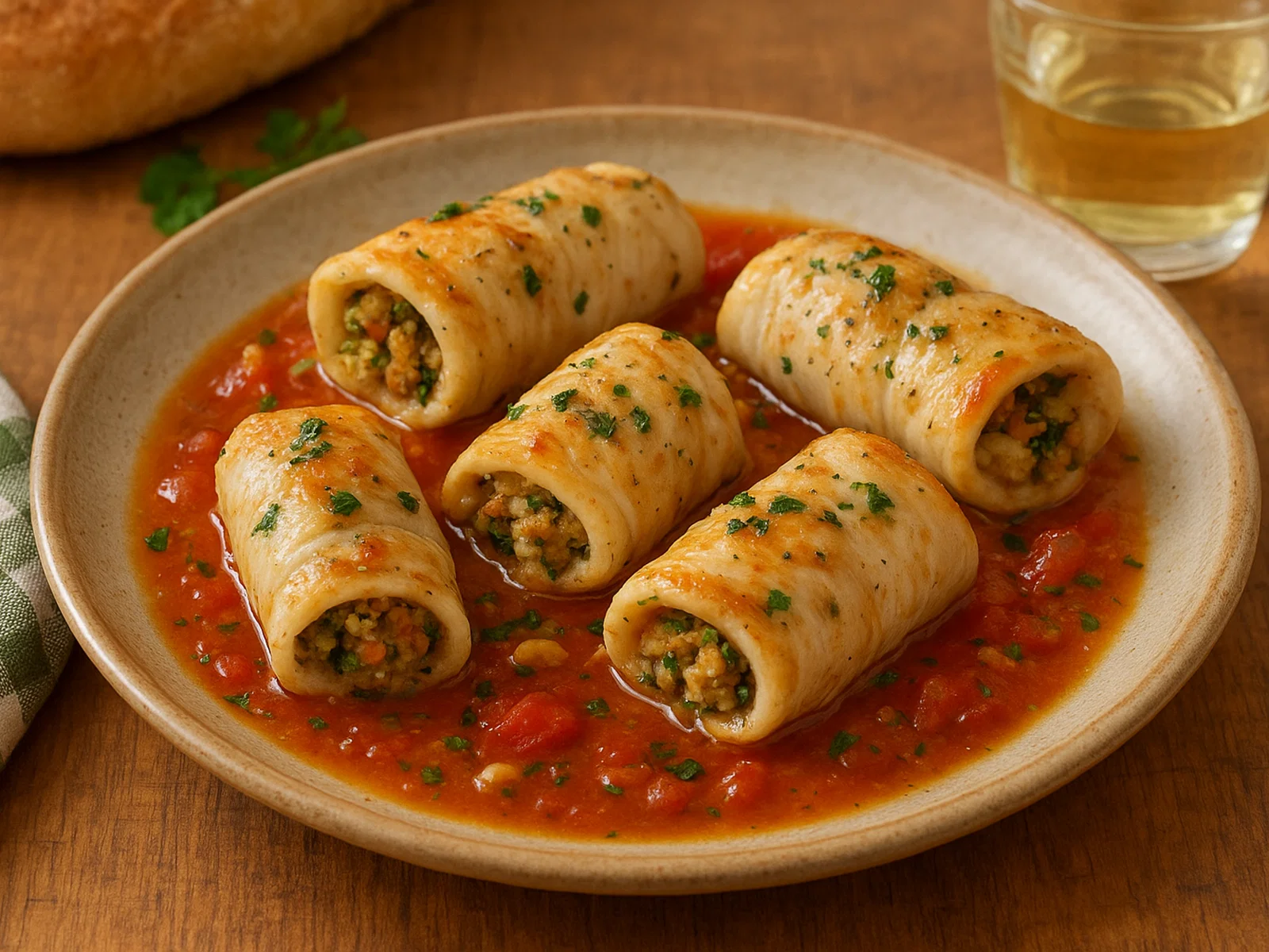 Involtini di Pesce Spada (Gefüllte Schwertfischröllchen)