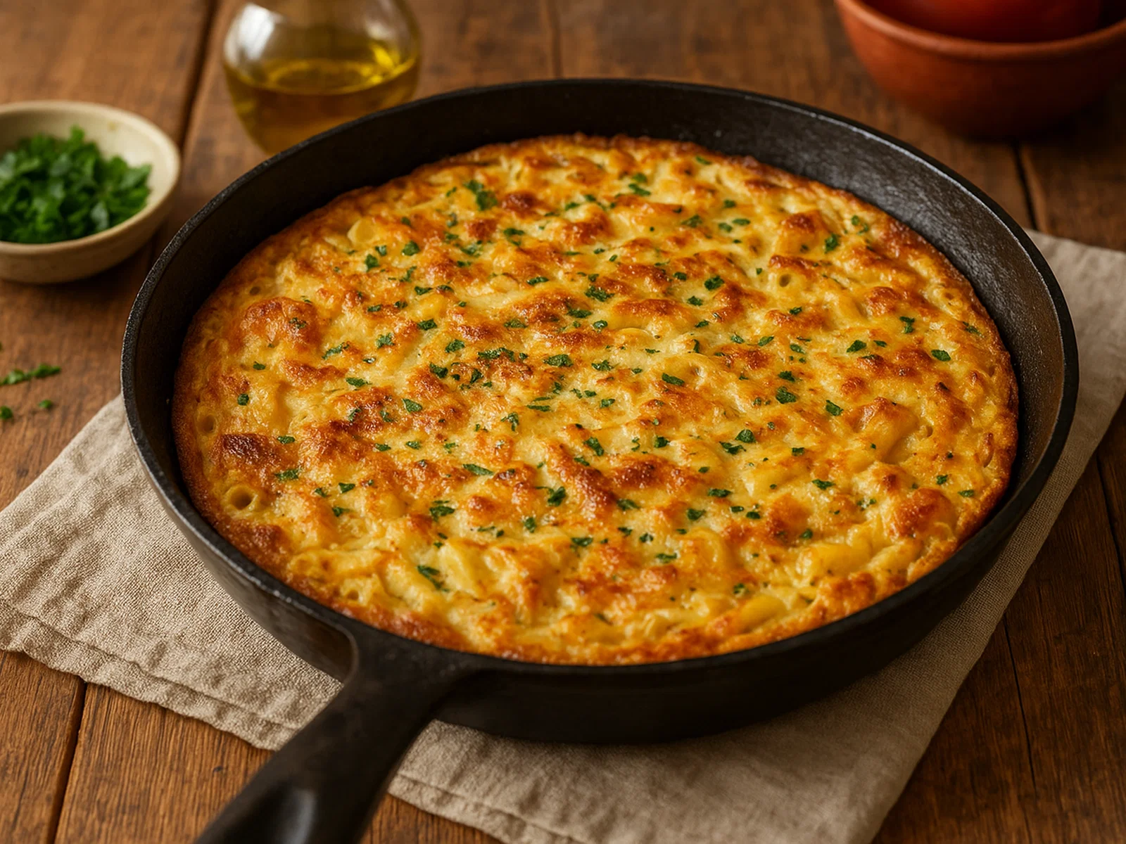 Frittata di maccheroni (Pasta-Omelett aus der Pfanne)