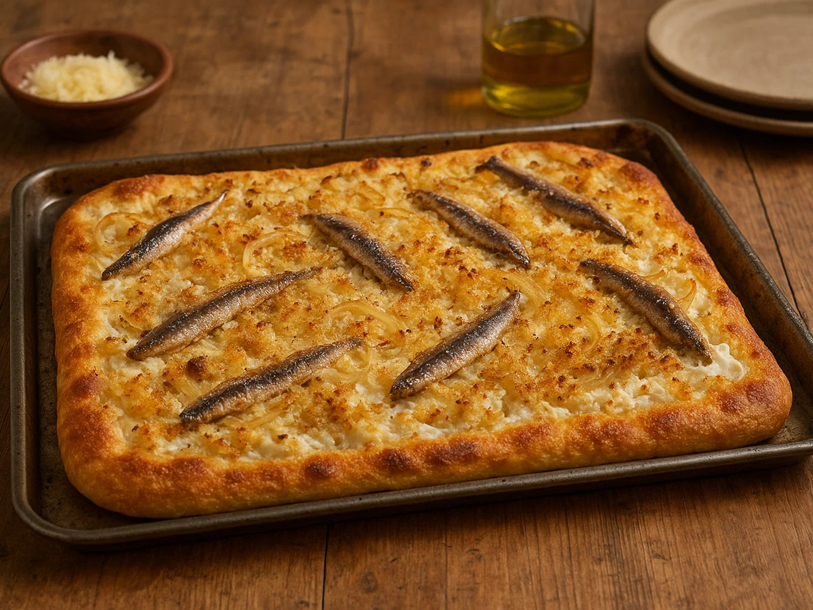 Sfincione bianco – weiße Palermo‑Blechpizza