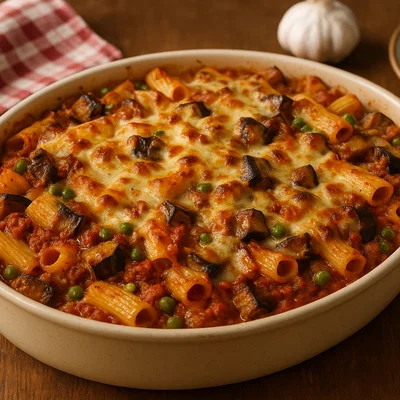 Pasta ’ncasciata (überbackene Pasta mit Auberginen und Fleisch)