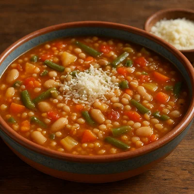 Minestrone sardo con fregola (Sardische Gemüsesuppe)