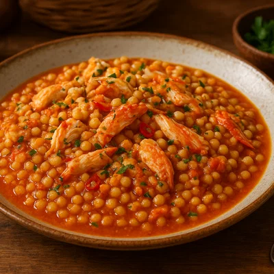 Fregola con Granchio – Sardische Fregola mit Krebs