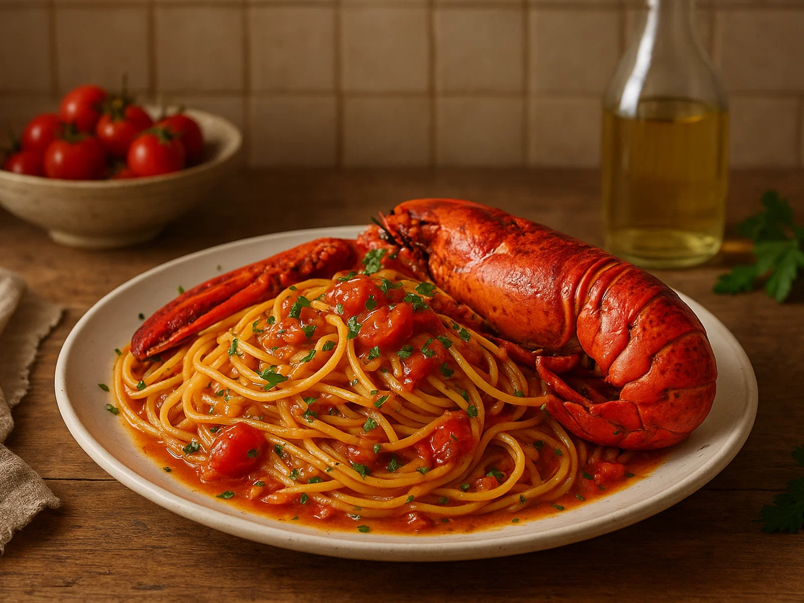 Spaghetti con l’astice sardo – Spaghetti mit Hummer