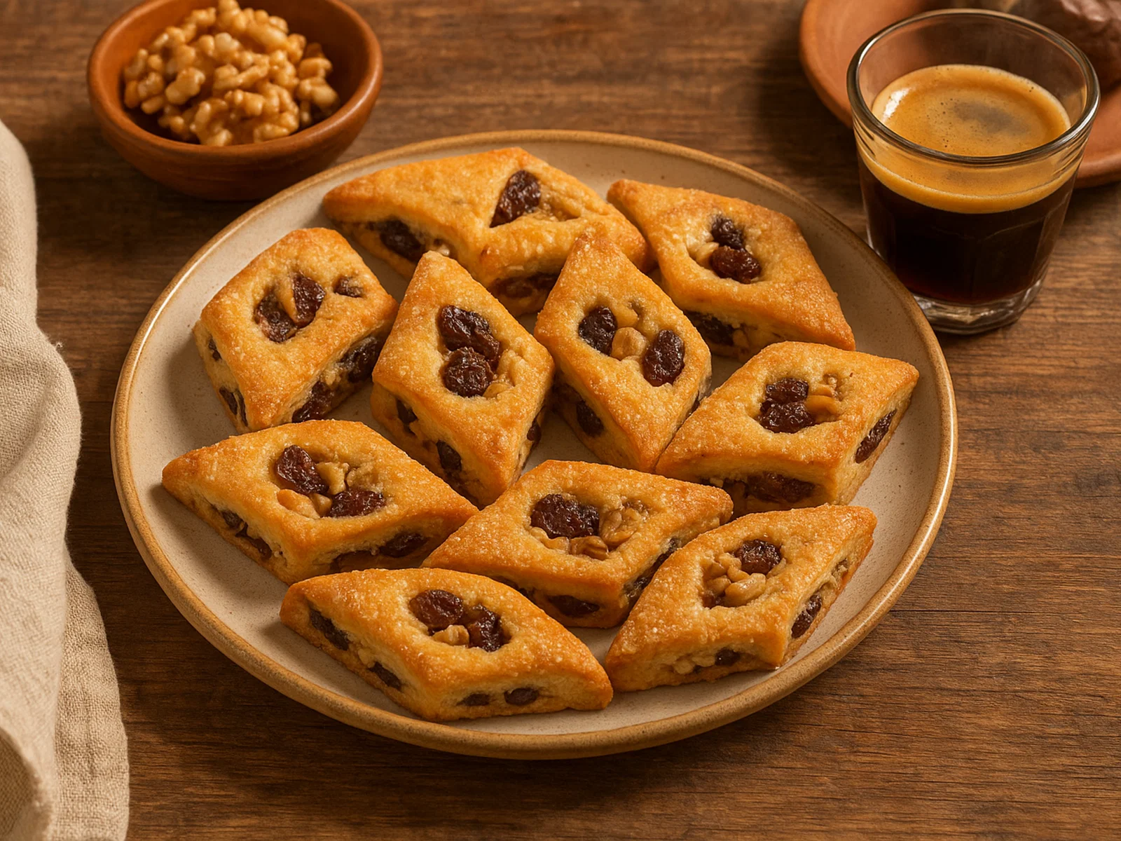 Papassini – sardische Rautenkekse mit Rosinen und Nüssen