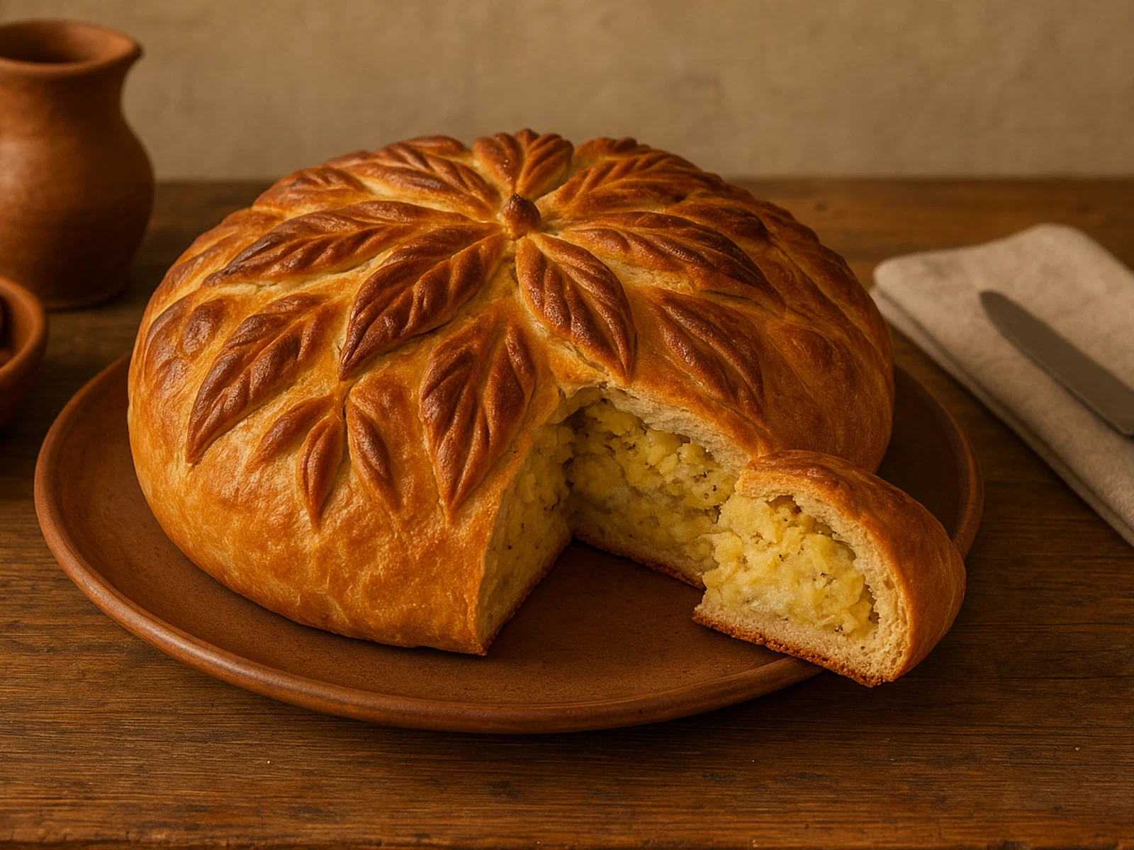 Coccoi prena – sardisches gefülltes Festbrot