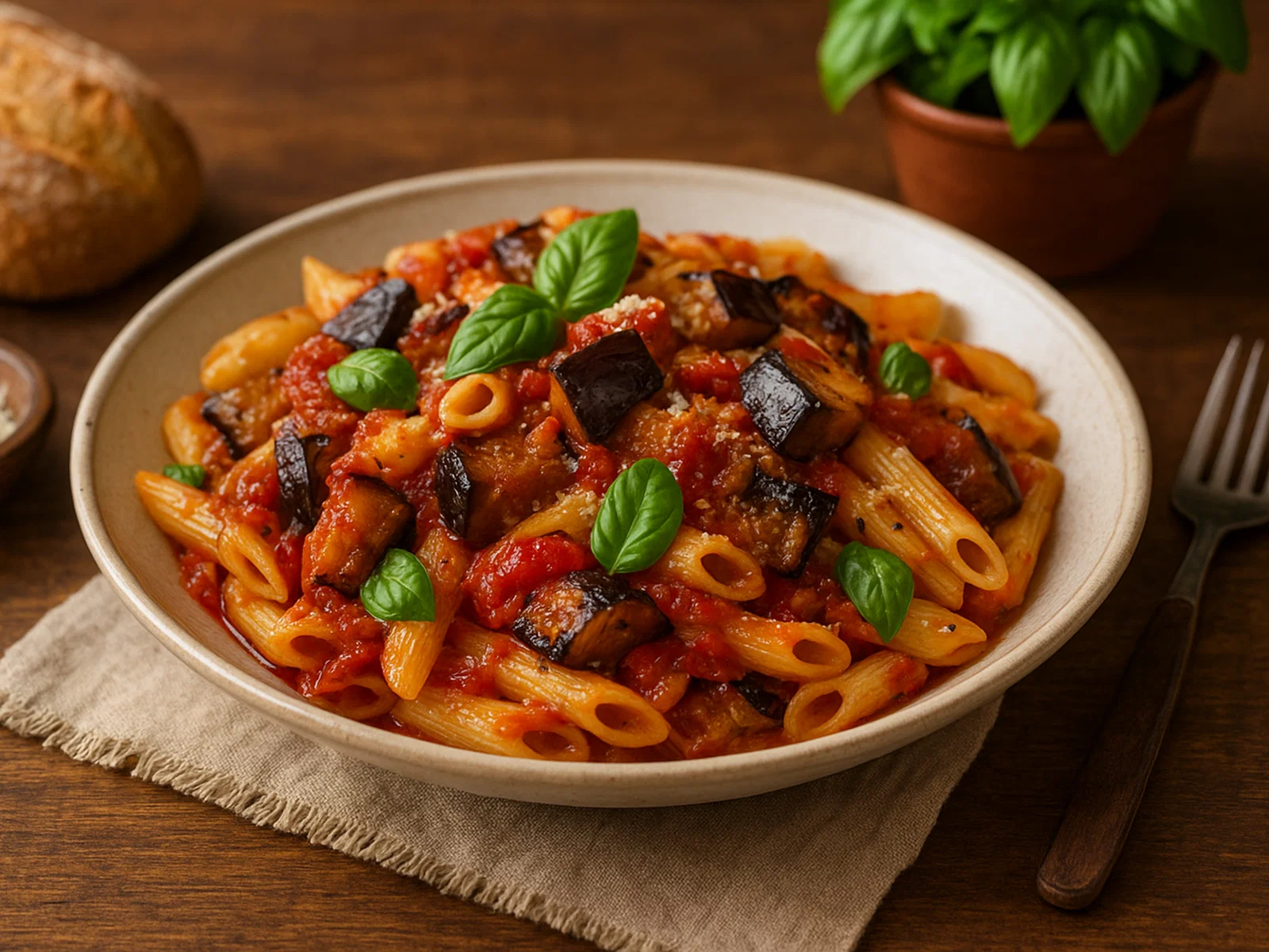 Pasta con le melanzane – Pasta mit Auberginen