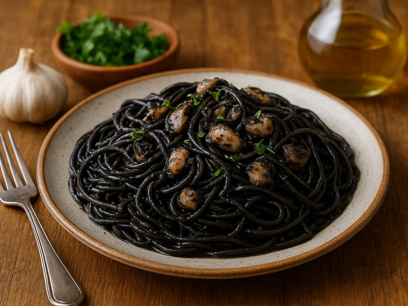 Spaghetti al nero di seppia