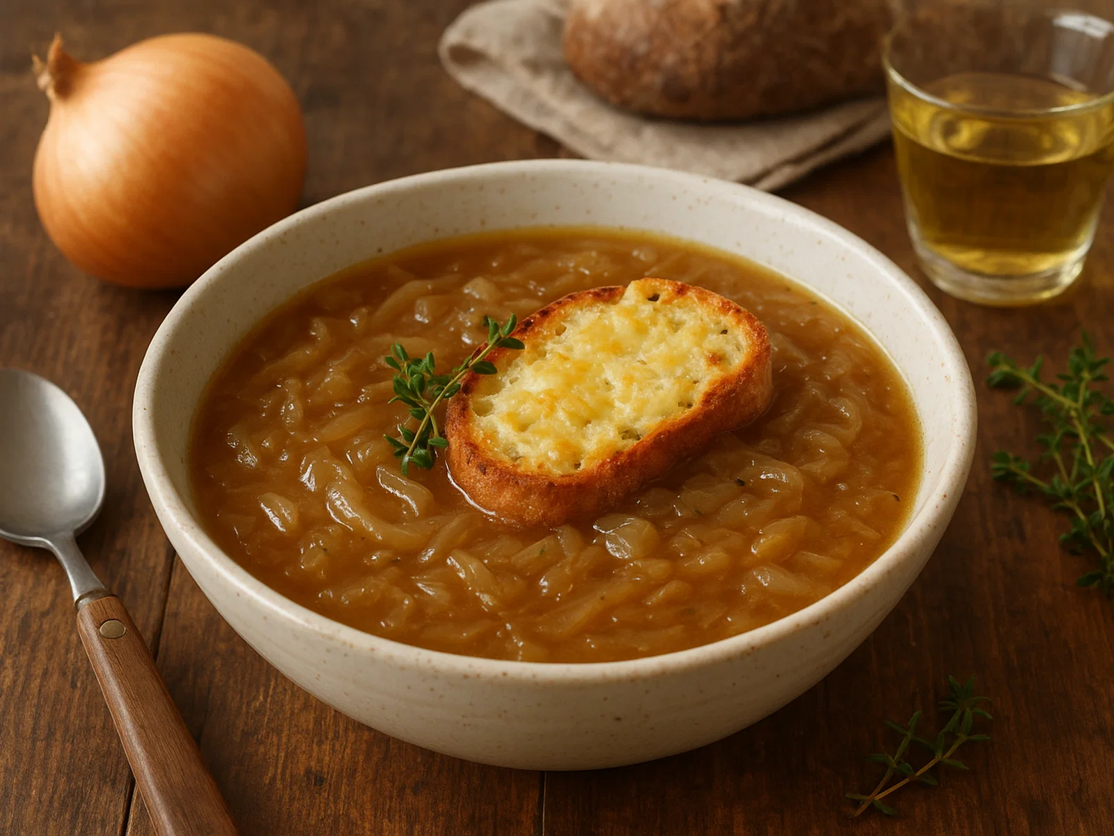 Zuppa di cipolle all’italiana (Italienische Zwiebelsuppe)