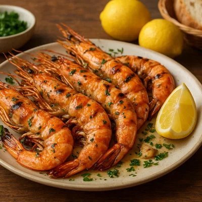 Gamberoni alla griglia – Gegrillte Riesengarnelen