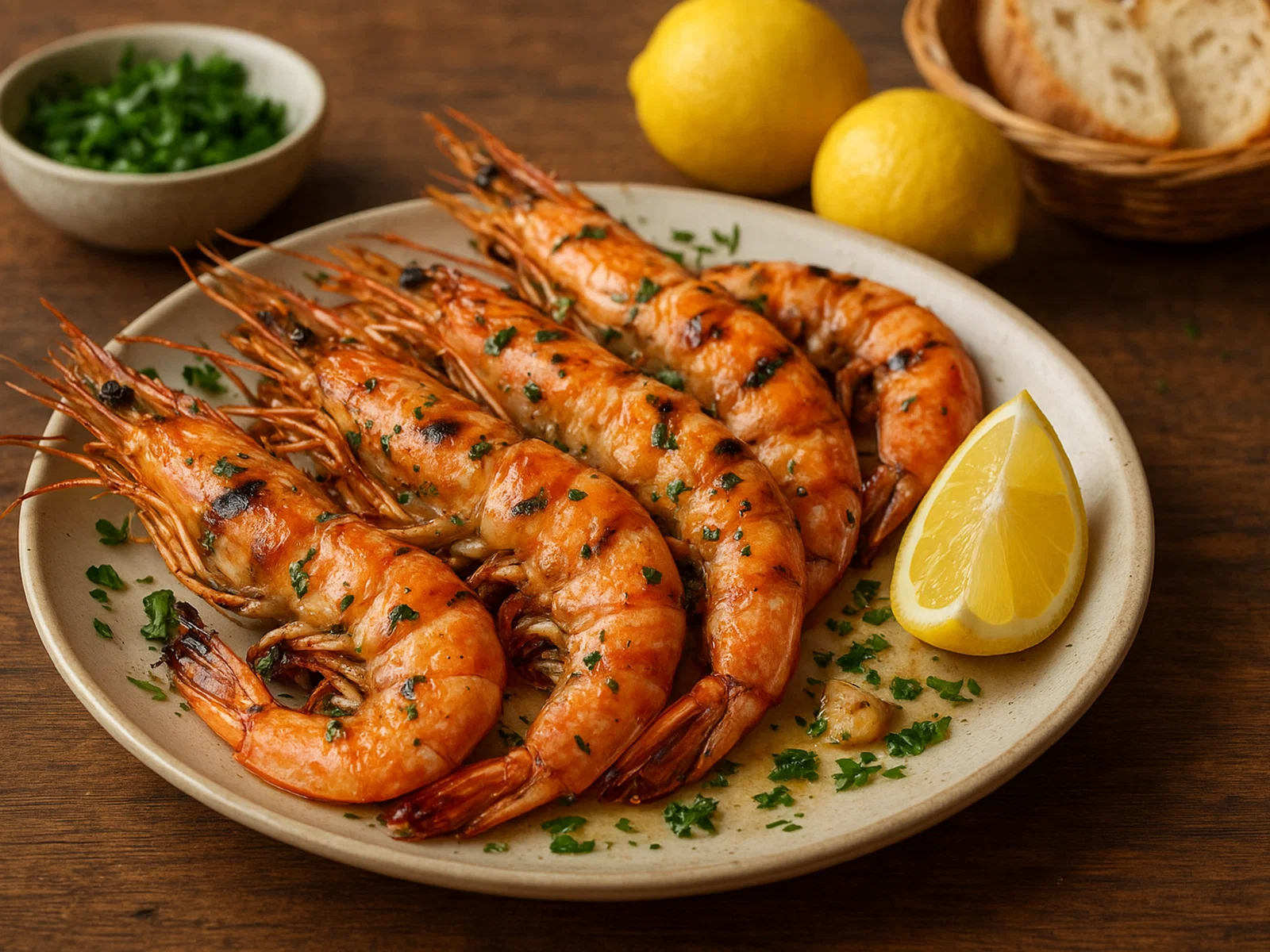 Gamberoni alla griglia – Gegrillte Riesengarnelen