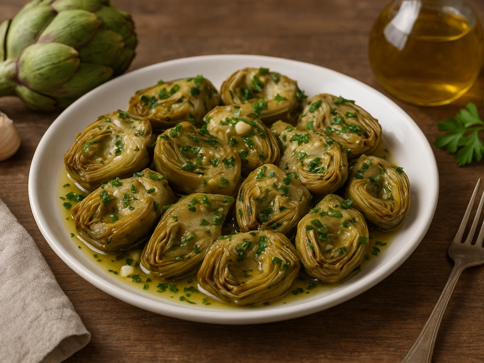 Carciofi trifolati – Artischocken mit Knoblauch und Petersilie