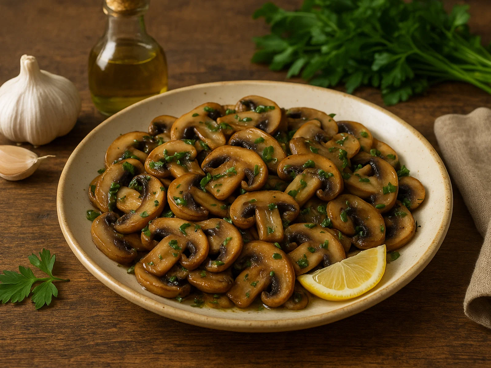 Funghi trifolati – italienische Knoblauch-Petersilien-Pilze
