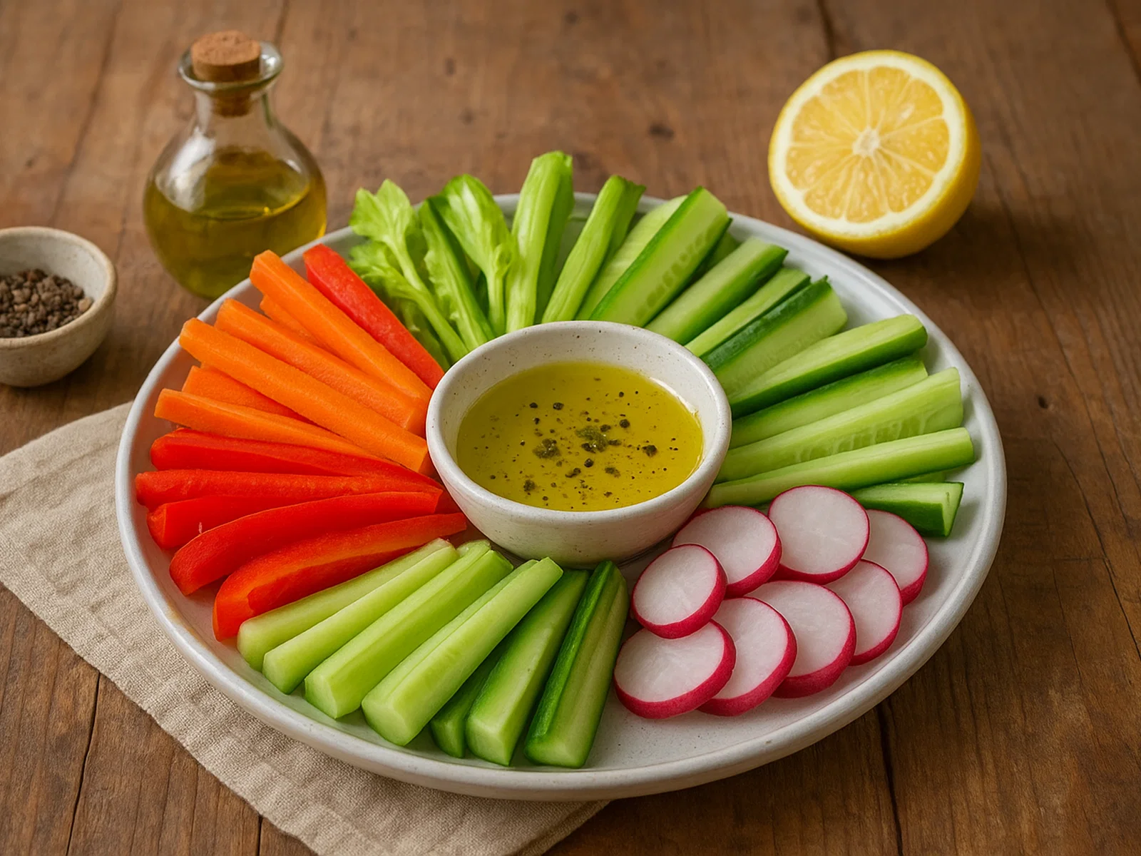 Verdure in Pinzimonio – Rohes Gemüse mit Olivenöl-Dip