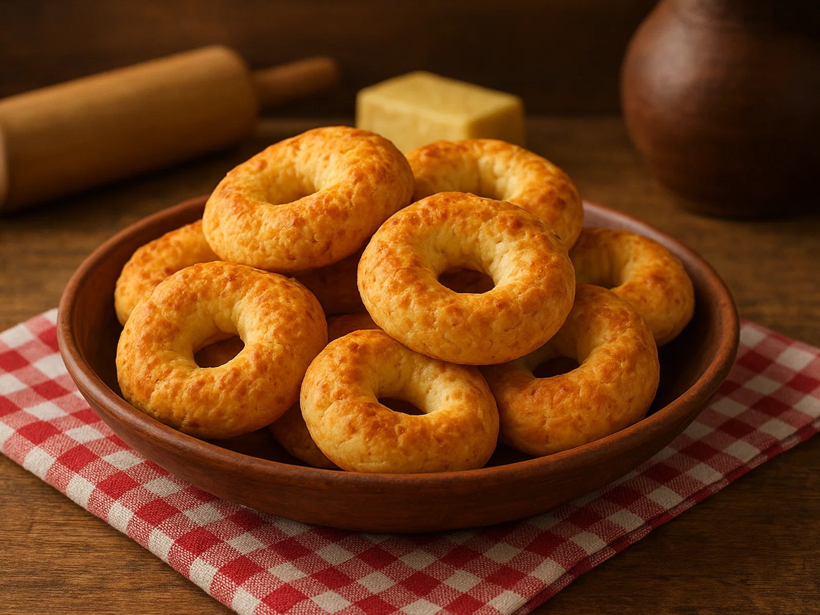 Paraguayische Chipa (Käsebrötchen aus Maniokstärke)