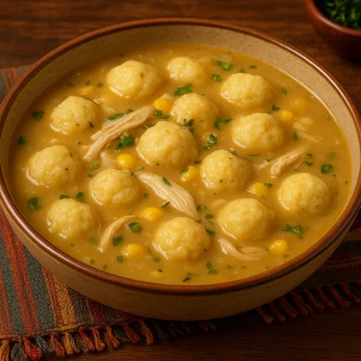 Borí borí de pollo – Paraguaysche Hühnersuppe mit Mais-Käse-Klößchen