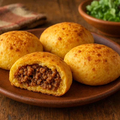Chipa so'o – gefüllte Maniok-Käse-Brötchen mit Hackfleisch