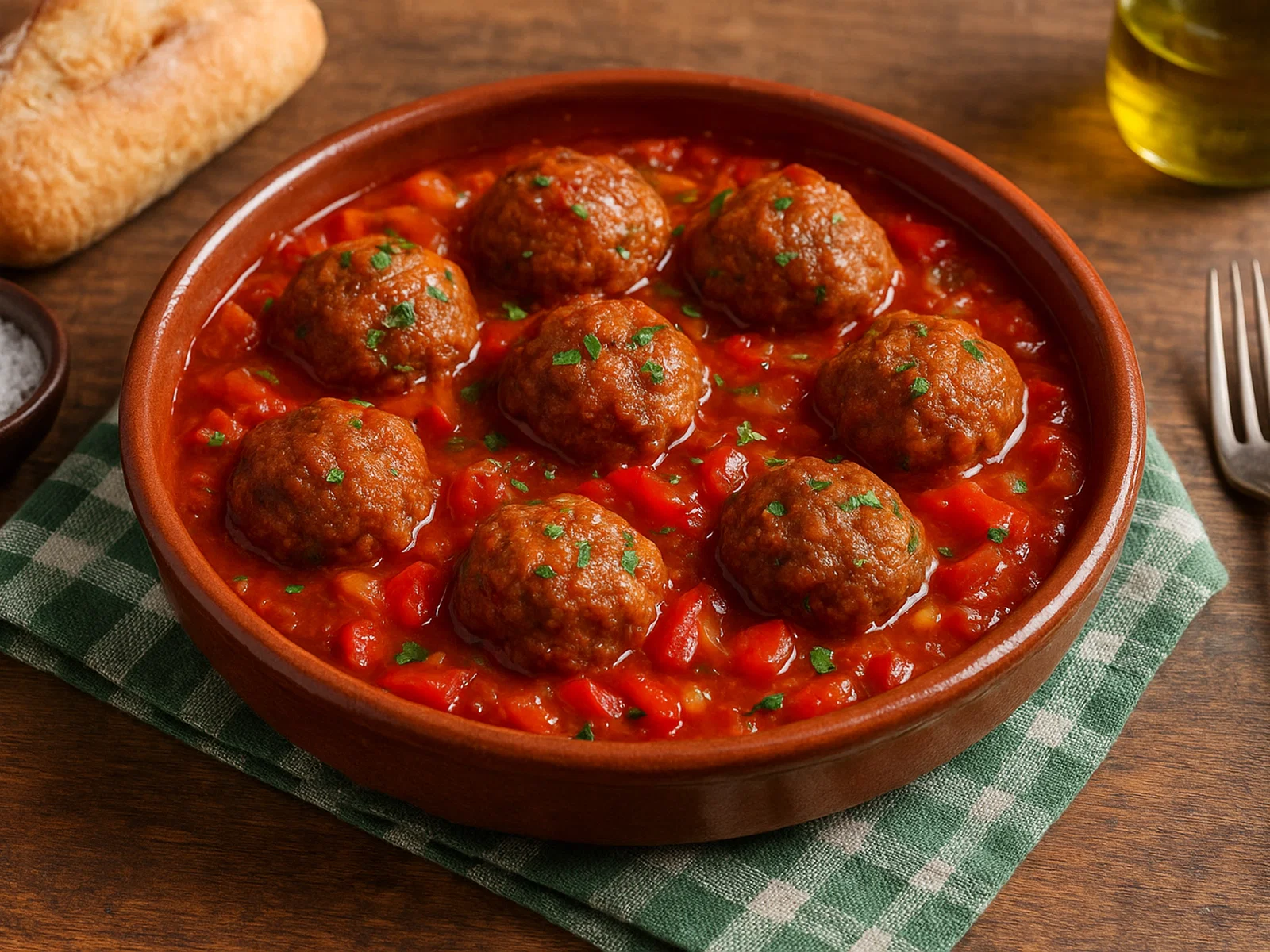 Spanische Albóndigas in Tomaten-Paprika-Soße