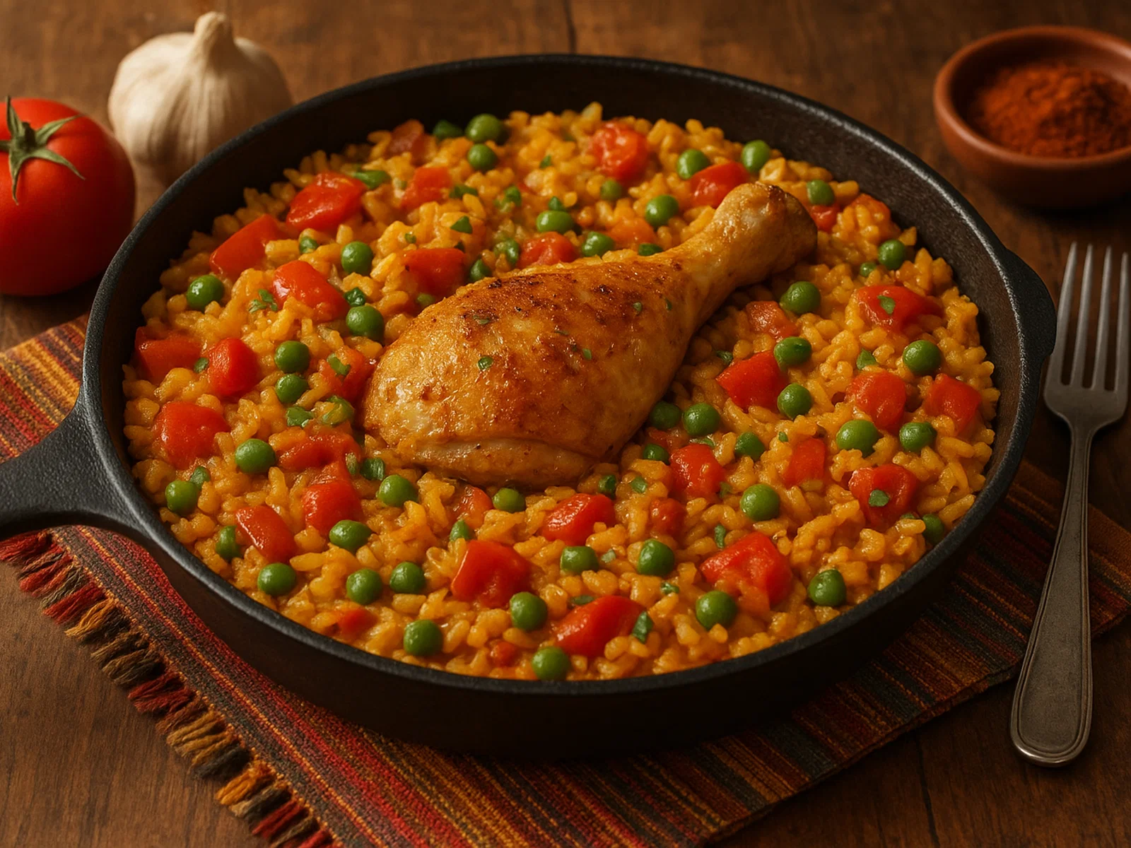 Arroz con Pollo – Spanischer Reis mit Hühnchen und Gemüse