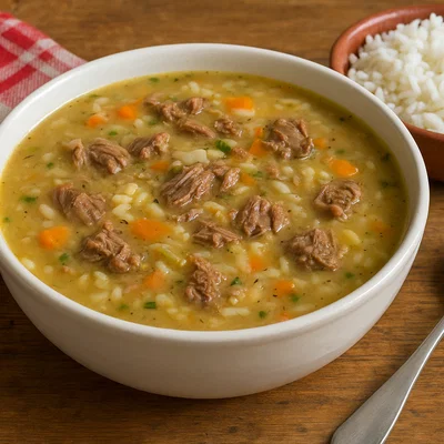 So'o josopy – Paraguayanische Rindfleisch-Reissuppe
