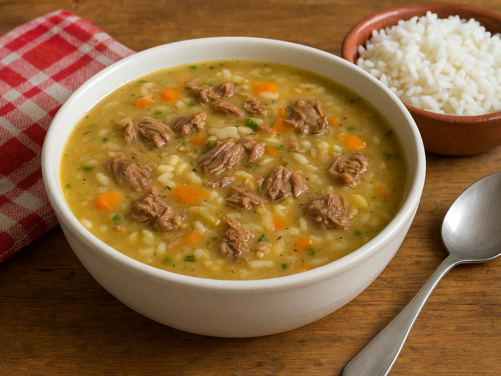 So'o josopy – Paraguayanische Rindfleisch-Reissuppe