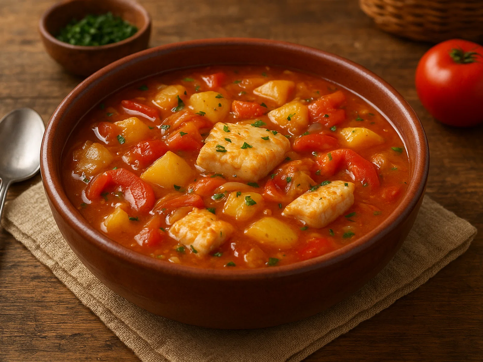 Chupín de Pescado – Argentinischer Fischeintopf mit Tomaten und Kartoffeln