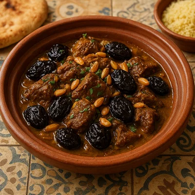 Tagine d’agneau aux pruneaux – Marokkanische Lamm-Tajine mit Backpflaumen
