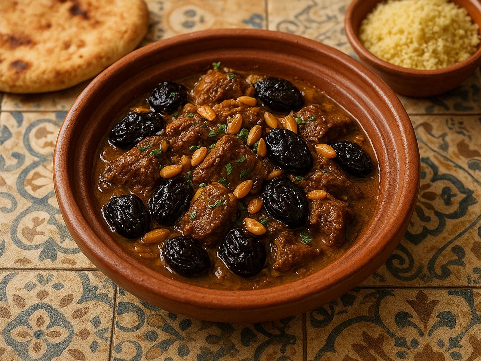 Tagine d’agneau aux pruneaux – Marokkanische Lamm-Tajine mit Backpflaumen