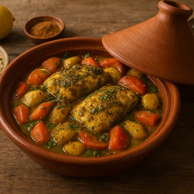 Tagine de poisson à la chermoula (marokkanische Fisch-Tagine)