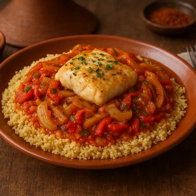 Couscous au poisson – Nordafrikanischer Couscous mit Fisch