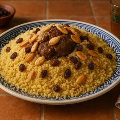 Seffa Medfouna – Süßer Couscous mit Verstecktem Fleisch