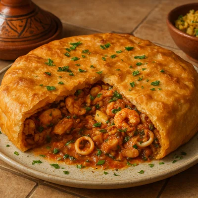 Pastilla au poisson (herzhafte Meeresfrüchte-Pastete)