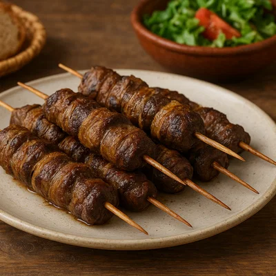 Boulfaf – gegrillte Lammleber-Spieße mit Netzfett