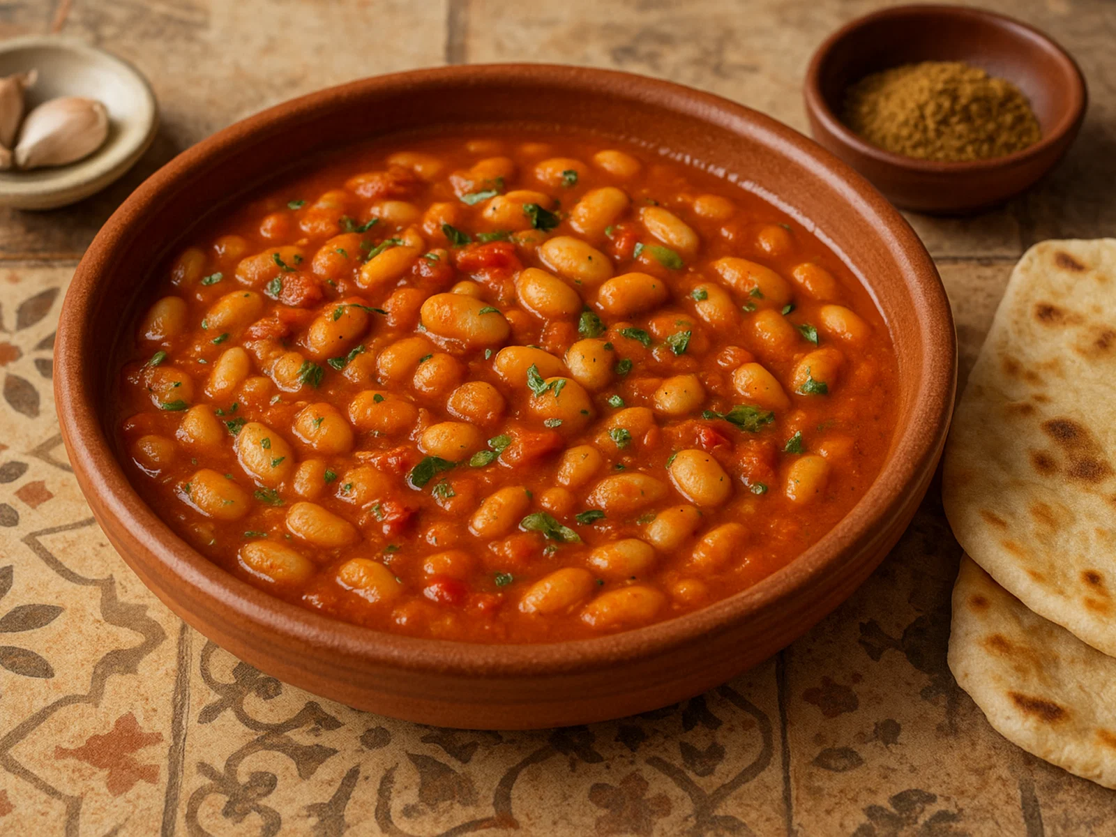 Loubia – Marokkanischer Weißer Bohneneintopf in Tomatensoße