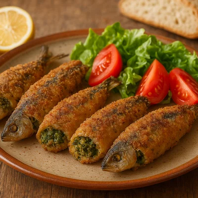 Sardines farcies – mit Chermoula gefüllte, panierte Sardinen