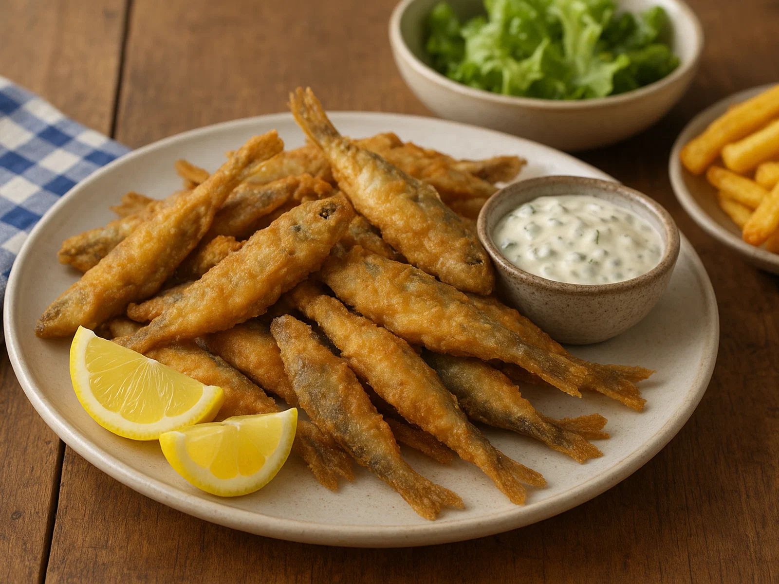 Friture de Poisson – Gemischter Frittierter Kleinfisch