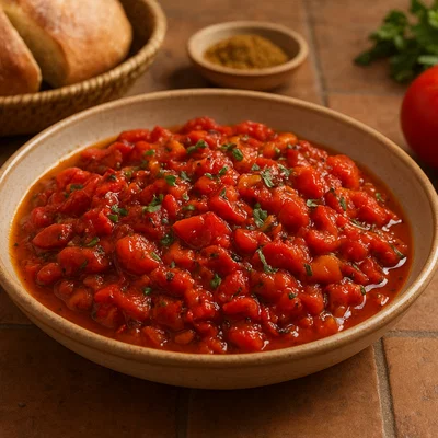 Taktouka – marokkanischer Salat aus gerösteten Paprika und Tomaten