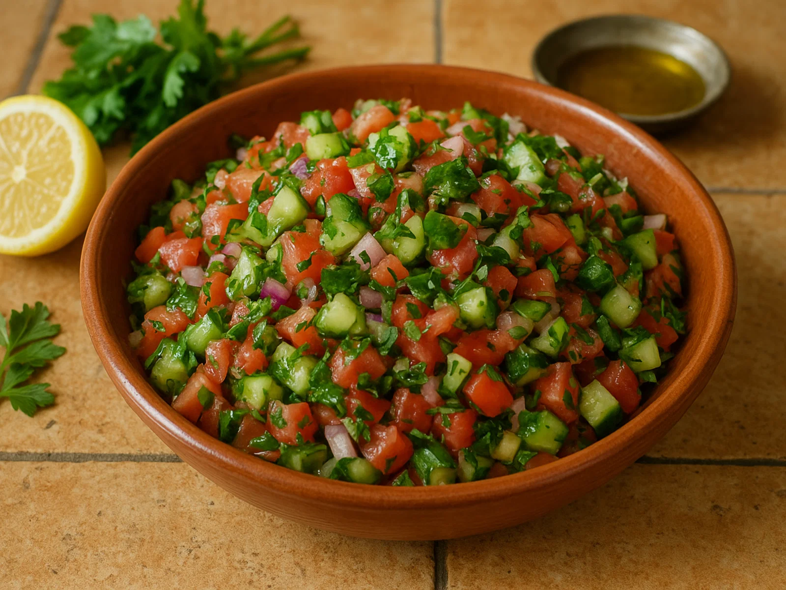 Salade marocaine – marokkanischer Tomaten-Gurken-Salat