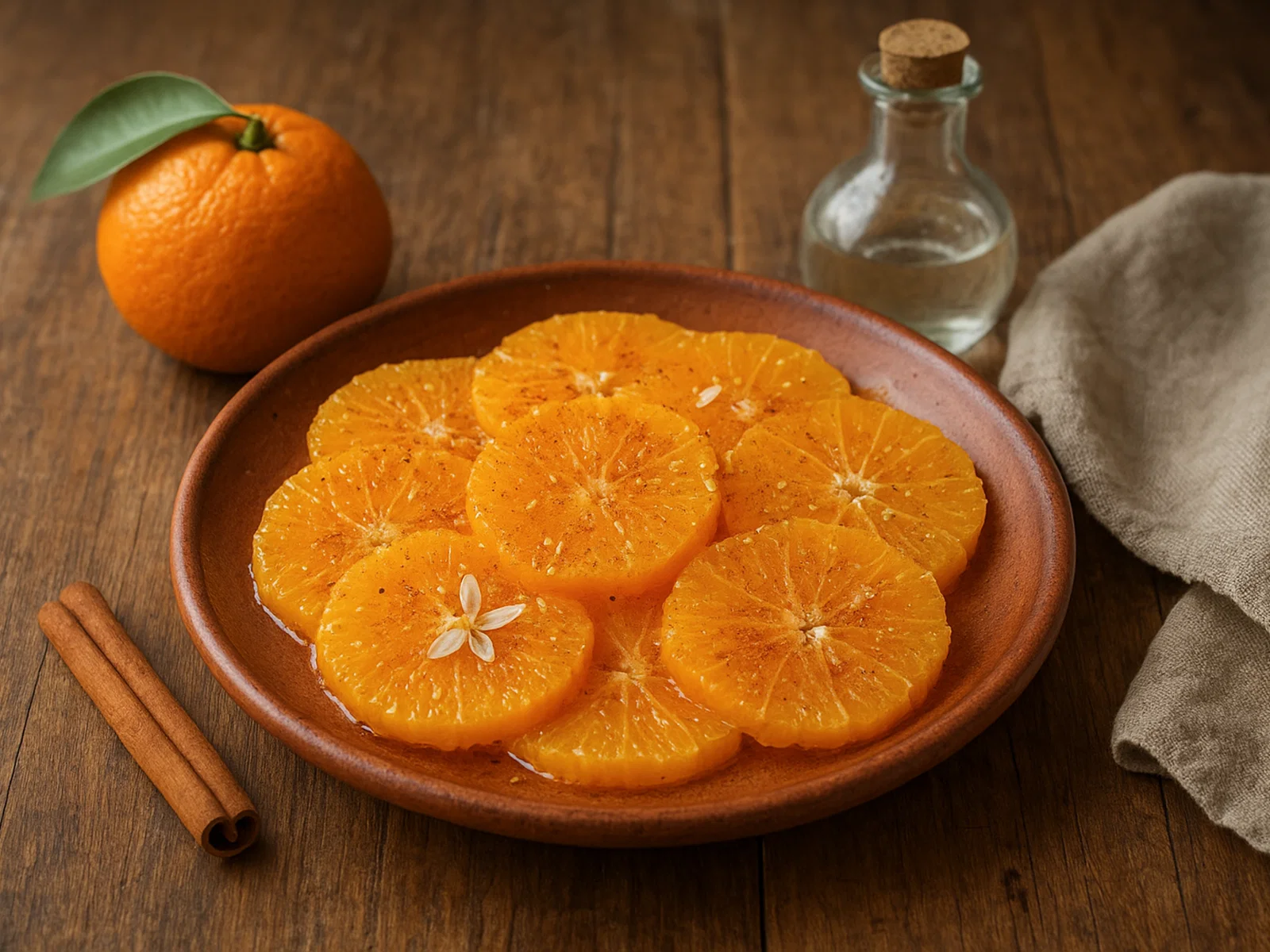 Salade d'oranges à la cannelle – Orangensalat mit Zimt und Orangenblütenwasser