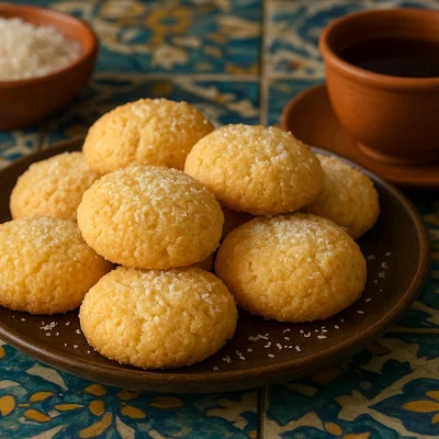 Ghriba à la noix de coco (marokkanische Kokos-Mürbekekse)
