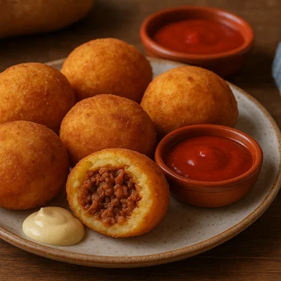 Bombas – Frittierte gefüllte Kartoffelbällchen aus der Barceloneta