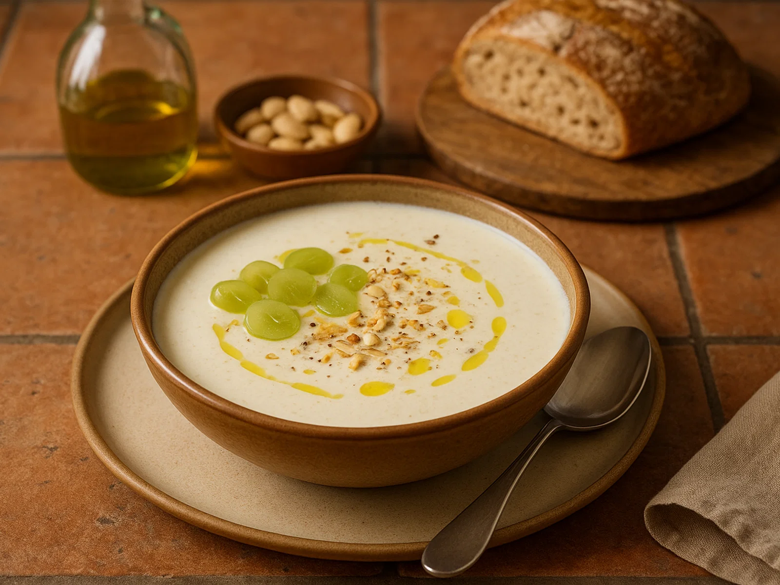 Ajoblanco – Kalte mandelige Knoblauchsuppe aus Andalusien